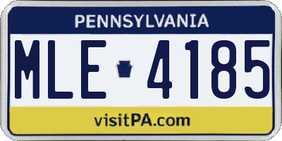 PA license plate MLE4185