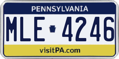PA license plate MLE4246