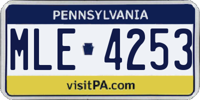 PA license plate MLE4253