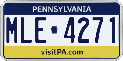 PA license plate MLE4271