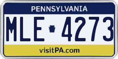 PA license plate MLE4273