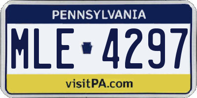 PA license plate MLE4297