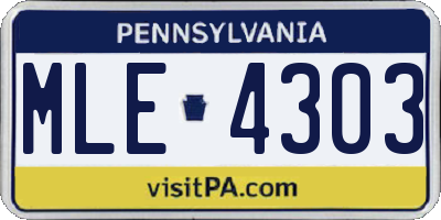 PA license plate MLE4303