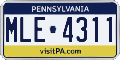 PA license plate MLE4311