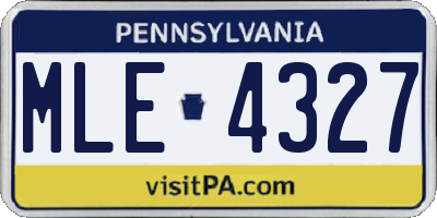 PA license plate MLE4327