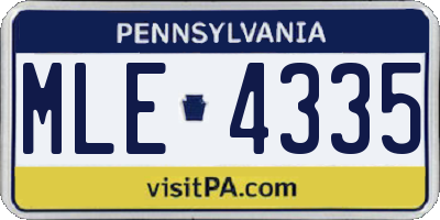 PA license plate MLE4335
