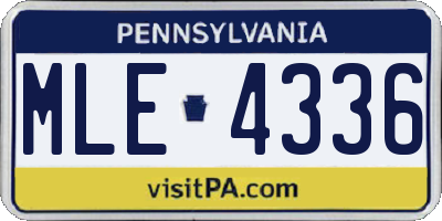 PA license plate MLE4336