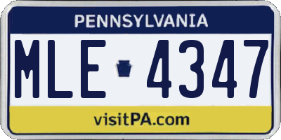 PA license plate MLE4347