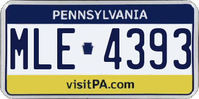 PA license plate MLE4393