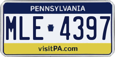 PA license plate MLE4397