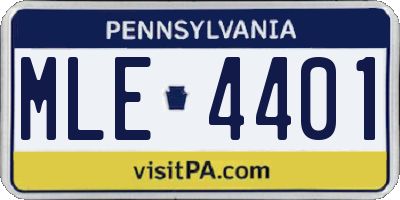 PA license plate MLE4401