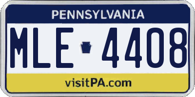 PA license plate MLE4408