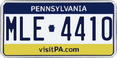 PA license plate MLE4410