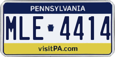 PA license plate MLE4414