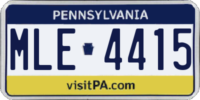 PA license plate MLE4415