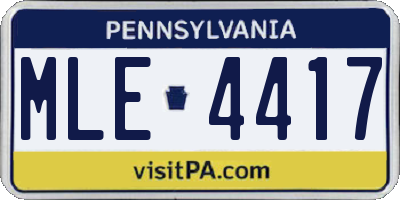 PA license plate MLE4417