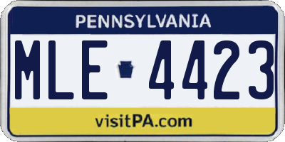 PA license plate MLE4423