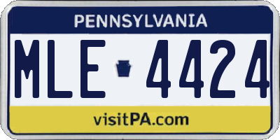 PA license plate MLE4424