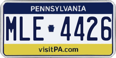 PA license plate MLE4426