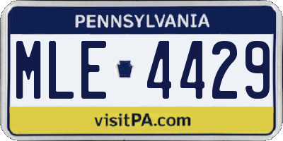 PA license plate MLE4429