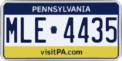 PA license plate MLE4435
