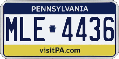 PA license plate MLE4436