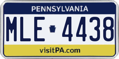 PA license plate MLE4438