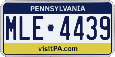 PA license plate MLE4439