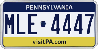 PA license plate MLE4447