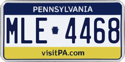 PA license plate MLE4468