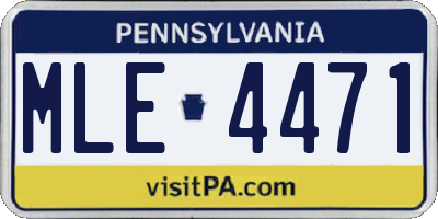 PA license plate MLE4471