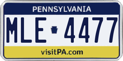 PA license plate MLE4477