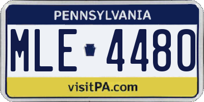 PA license plate MLE4480