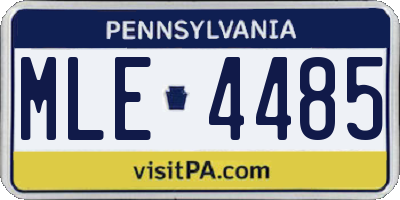 PA license plate MLE4485