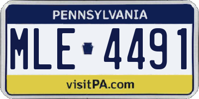 PA license plate MLE4491
