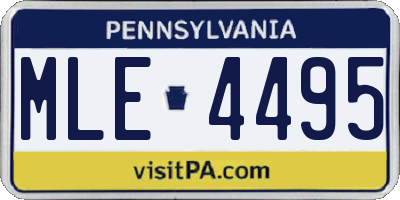 PA license plate MLE4495