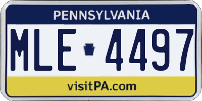 PA license plate MLE4497