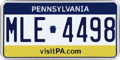 PA license plate MLE4498