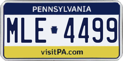 PA license plate MLE4499