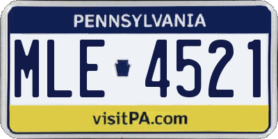 PA license plate MLE4521