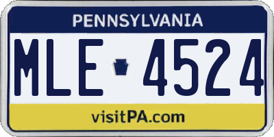 PA license plate MLE4524