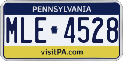 PA license plate MLE4528