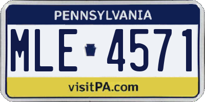 PA license plate MLE4571