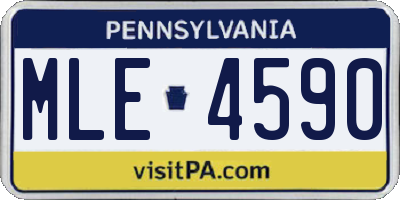 PA license plate MLE4590