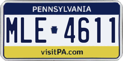 PA license plate MLE4611