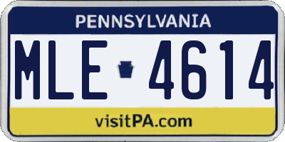 PA license plate MLE4614
