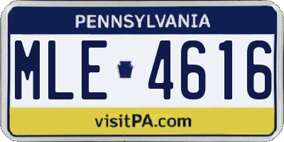 PA license plate MLE4616