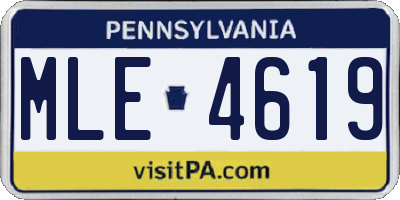 PA license plate MLE4619