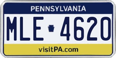PA license plate MLE4620