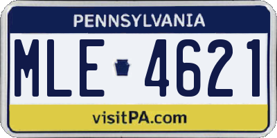 PA license plate MLE4621